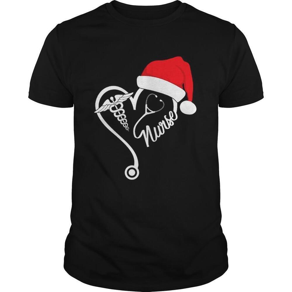 Nurse Santa Heart Christmas Shirt
